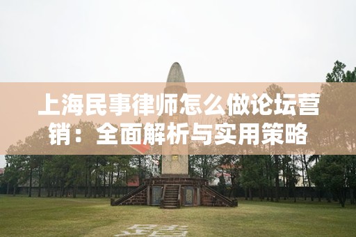 上海民事律师怎么做论坛营销：全面解析与实用策略