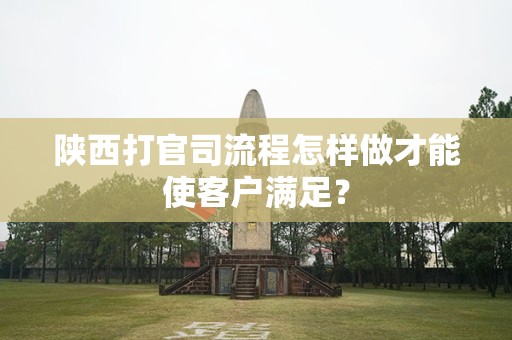 陕西打官司流程怎样做才能使客户满足？