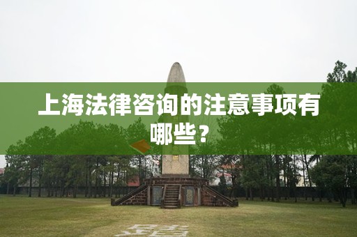 上海法律咨询的注意事项有哪些？