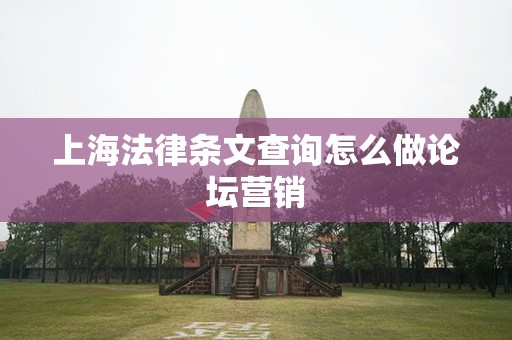上海法律条文查询怎么做论坛营销