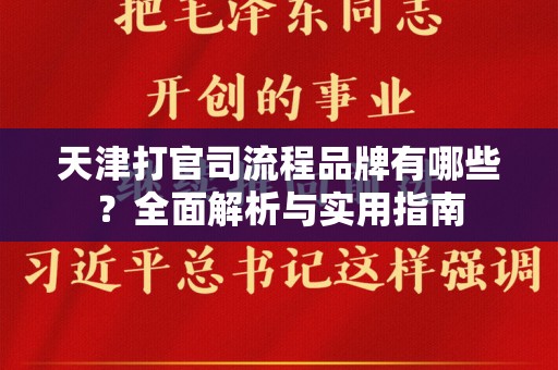 天津打官司流程品牌有哪些？全面解析与实用指南
