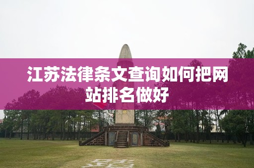 江苏法律条文查询如何把网站排名做好