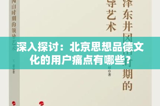 深入探讨：北京思想品德文化的用户痛点有哪些？