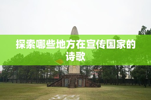 探索哪些地方在宣传国家的诗歌