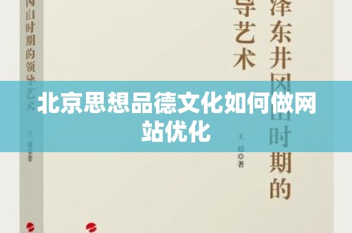 北京思想品德文化如何做网站优化
