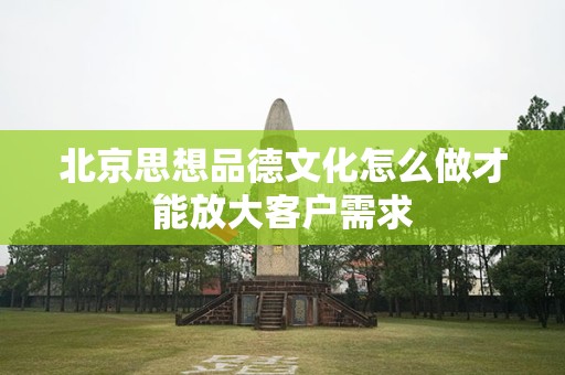 北京思想品德文化怎么做才能放大客户需求
