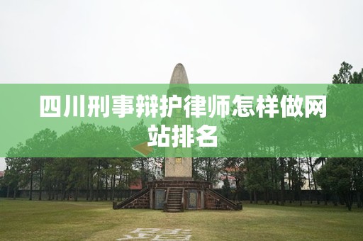 四川刑事辩护律师怎样做网站排名