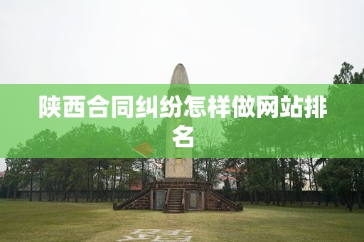 陕西合同纠纷怎样做网站排名