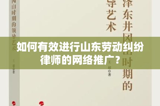如何有效进行山东劳动纠纷律师的网络推广？