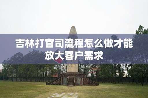 吉林打官司流程怎么做才能放大客户需求