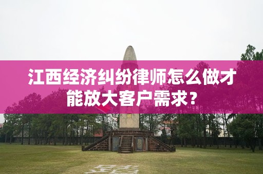 江西经济纠纷律师怎么做才能放大客户需求？