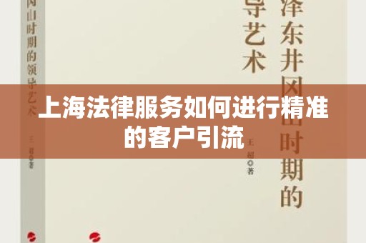 上海法律服务如何进行精准的客户引流