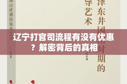 辽宁打官司流程有没有优惠？解密背后的真相