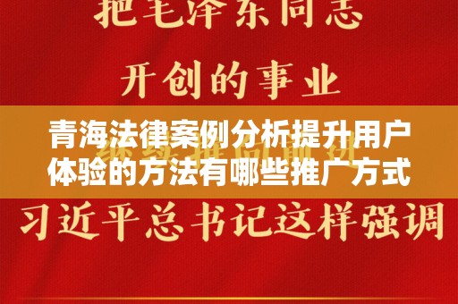 青海法律案例分析提升用户体验的方法有哪些推广方式有哪些？
