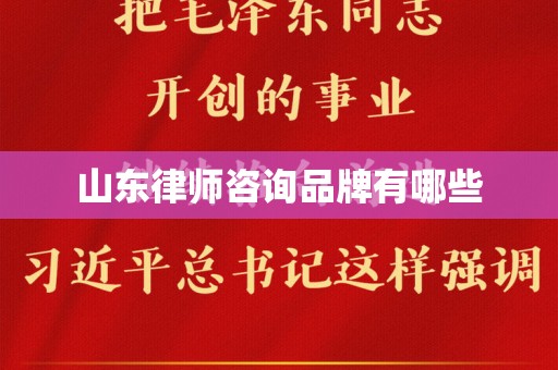 山东律师咨询品牌有哪些