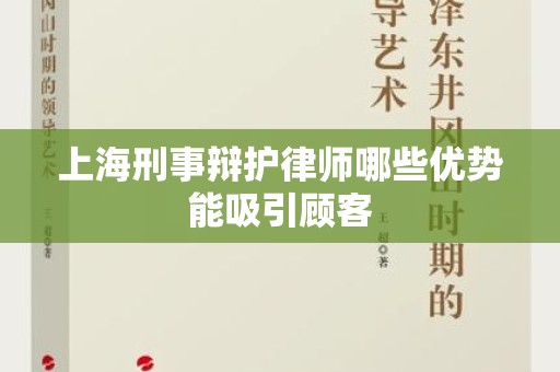 上海刑事辩护律师哪些优势能吸引顾客