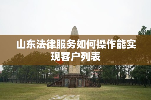山东法律服务如何操作能实现客户列表