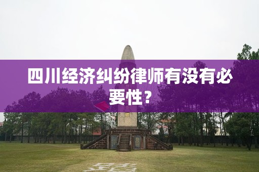 四川经济纠纷律师有没有必要性？