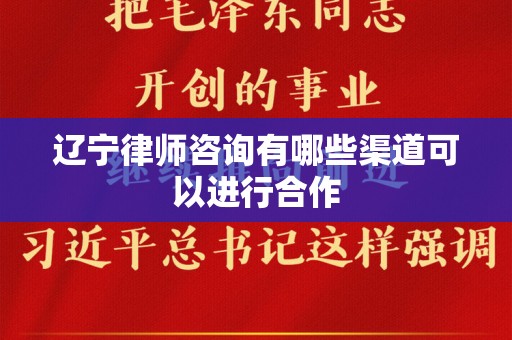 辽宁律师咨询有哪些渠道可以进行合作