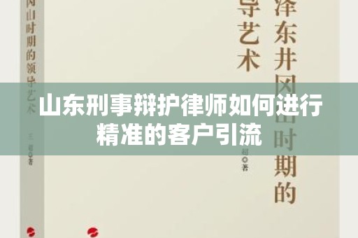 山东刑事辩护律师如何进行精准的客户引流