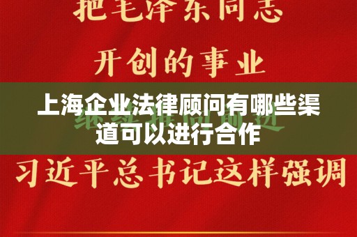 上海企业法律顾问有哪些渠道可以进行合作