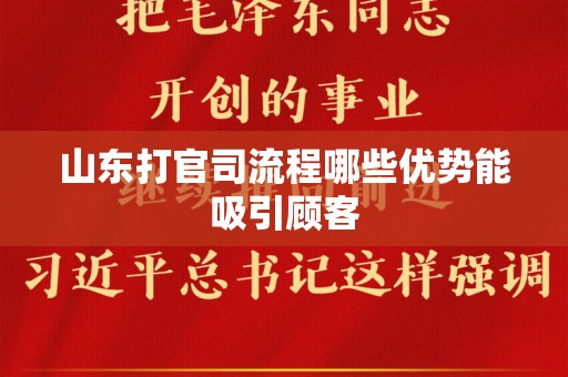 山东打官司流程哪些优势能吸引顾客
