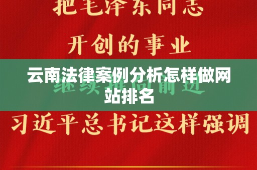 云南法律案例分析怎样做网站排名