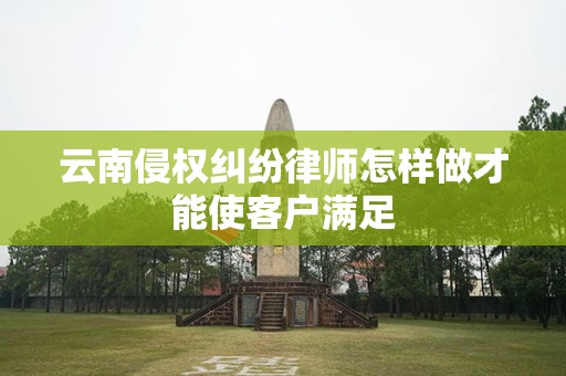 云南侵权纠纷律师怎样做才能使客户满足