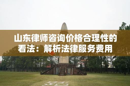 山东律师咨询价格合理性的看法：解析法律服务费用
